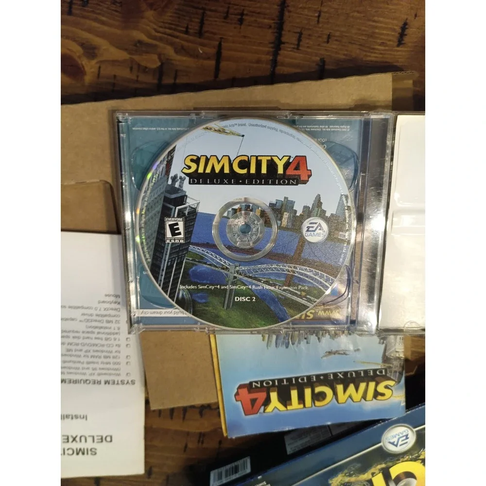 SimCity 4 Deluxe Edition PC Game Big Box EA Maxis 2003 Includes Rush Hour